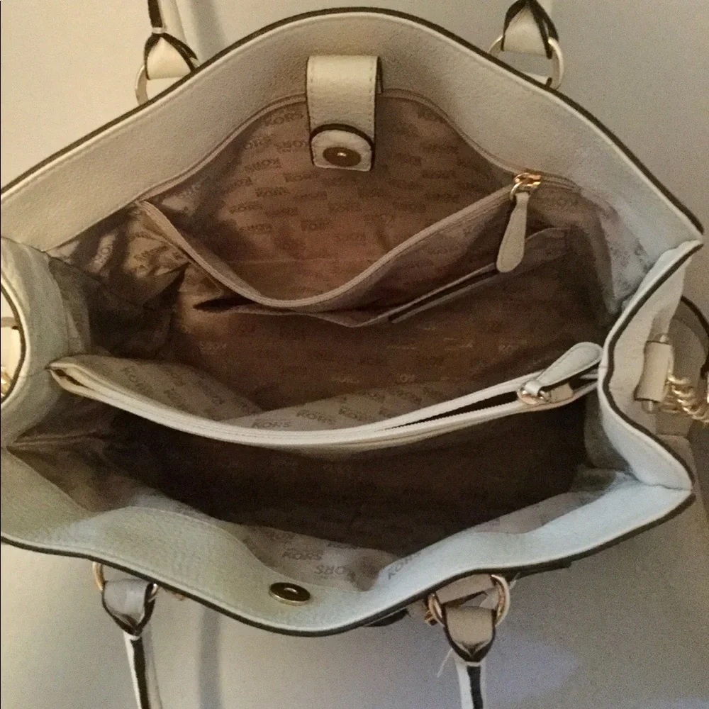NWT 💖 $348 Receipt Micheal Kors Hamilton Vanilla Large 14” Hand Bag Tote
